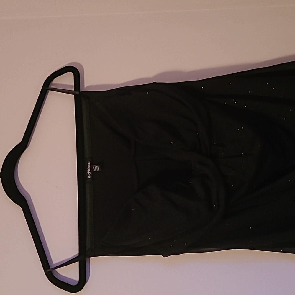 Little Black strapless dress with sparkle, from Le Chateau, size XL.